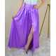 Dlouhá fialová saténová sukně