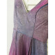 Dlouhé fialové společenské třpytivé šaty na rameno