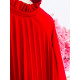 Plisované červené společenské šaty