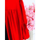 Krátké červené společenské šaty s páskem