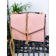 Dámská stylová růžová kabelka se zlatým řetízkem