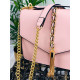Dámská stylová růžová kabelka se zlatým řetízkem