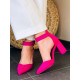 Růžové sandálky s hrubým podpatkem