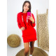 Teplákové červené šaty s kapucí