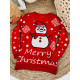 Vánoční dámský svetr se sněhulákem červený