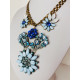 Dámský modrý náhrdelník s kamínky