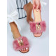 Růžové pantofle s kožešinou Moschi