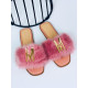 Růžové pantofle s kožešinou Moschi