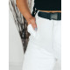Dámské bílé cargo kalhoty s páskem