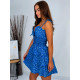 Dámské modré letní květované šaty