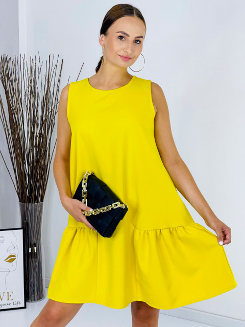 Dámské žluté volánové šaty Auora