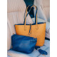 Dámská oboustranná žluto-modrá kabelka s kapsičkou