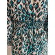 Dámské modré leopardí šaty s knoflíky
