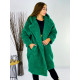 Zelený Teddy kabát s kapucí