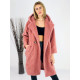 Růžový Teddy kabát s kapucí