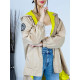 Dámská béžovo-žlutá bunda/pláštěnka s kapucí WANTED