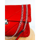 Dámská červená kabelka se stříbrným řetězem Zaja