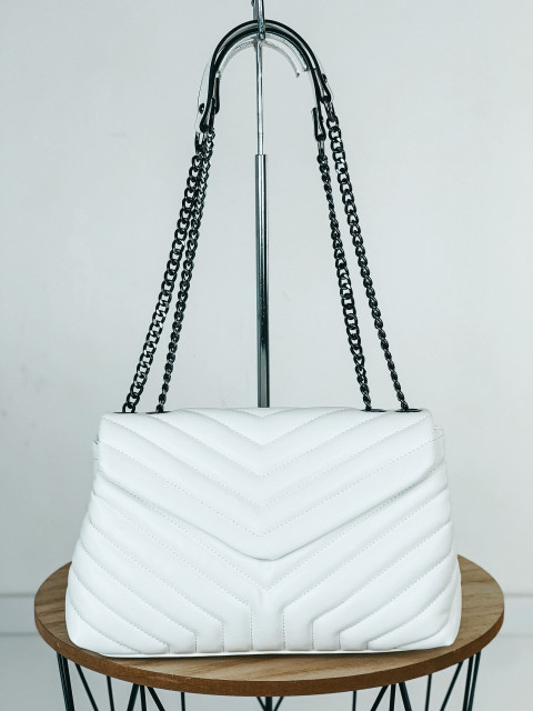 Dámská exkluzivní bílá prošívaná kabelka