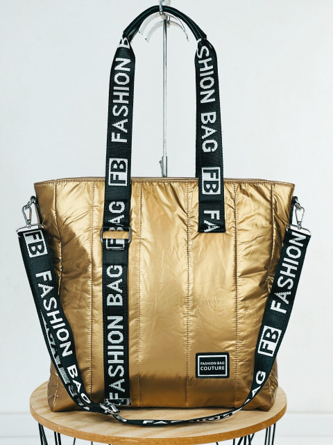 Dámská zlatá šusťáková kabelka FASHION s řemínkem