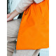 Dámská oranžová koženková vesta s kapucí