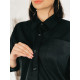 Dámské černé prodloužené košilové šaty s dlouhým rukávem