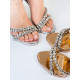 Dámské sandály s kamínky - stříbrné