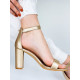 Dámské sandály na hrubém podpatku - zlaté ROSE