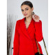 Červené elegantní sakové šaty s krajkou na rukávech
