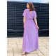 Dámské dlouhé společenské šaty s véčkovým výstřihem pro moletky - fialové
