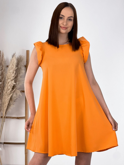 Dámské oranžové šaty s volány