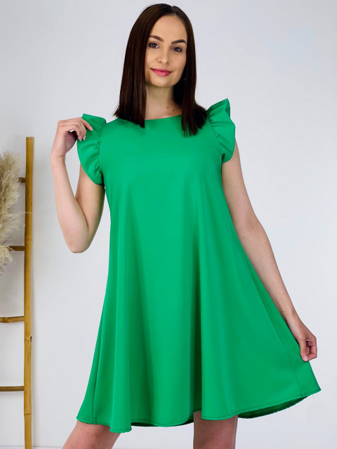 Dámské zelené šaty s volány