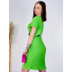 Dámské elegantní plisované šaty s páskem - světle zelené
