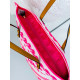 Dámská neonově růžová vzorovaná plážová kabelka