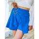 Dámská modrá kalhotová sukně s řetízkem