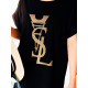 Dámské tričkové šaty s rozparkem YSL - černé