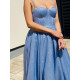 Exkluzivní dámské třpytivé společenské šaty - modré