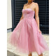 Exkluzivní dámské růžové společenské šaty s tylovou sukní