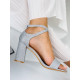 Dámské třpytivé elegantní sandály - stříbrné
