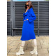 Dámský oversize kabát - modrý