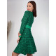 Dámské áčkové svetrové šaty s knoflíčky - zelené