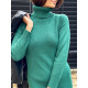 Dámské pletené rolákové šaty - zelené