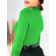 Dámský zelený rolákový svetr s knoflíčky