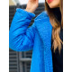 Oboustranná dámská modrá bunda - TEDDY s kšiltovkou