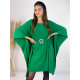 Dámské svetříkové šaty s páskem a brož - zelené