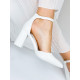 Dámské bílé sandály na tlustém podpatku ARIEL