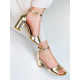 Dámské zlaté sandály na tlustém podpatku Leila