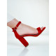 Dámské červené sandálky na hrubém podpatku ROSE