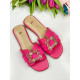 Dámské růžové pantofle s brož a kamínky - Herme