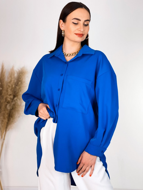 Exkluzivní oversize dámská modrá halenka