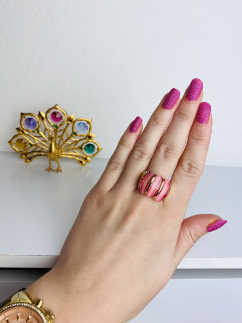Dámský zlato-růžový prsten 1